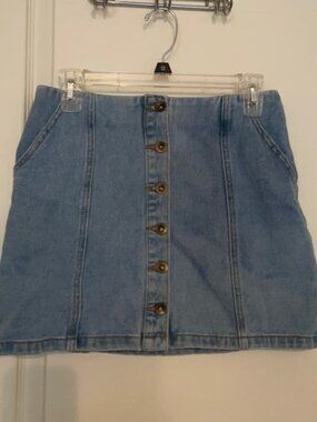 Buttoned Denim Skirt